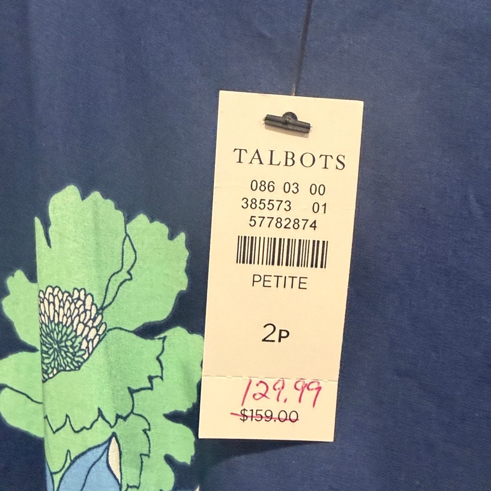 Talbots Navy and Green Floral Maxi Dress - Picture 4 of 5